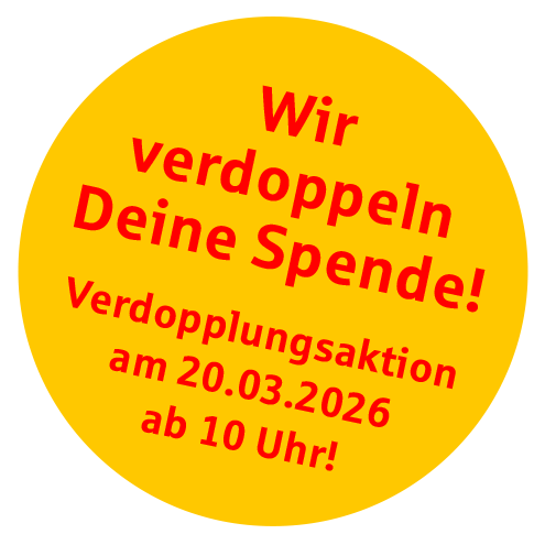 Hinweis auf Verdopplungsaktion